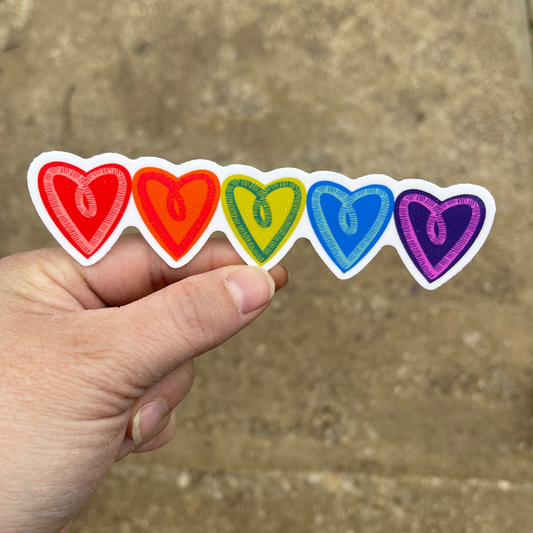 Rainbow Heart Vinyl Sticker