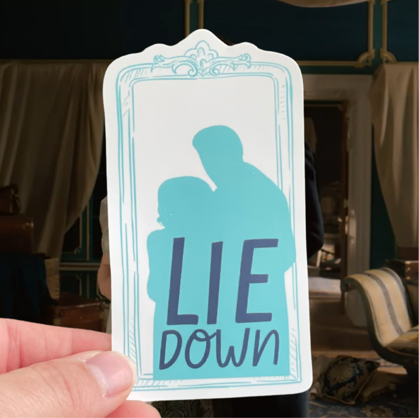 Bridgerton Polin Sticker - Penelope & Colin ‘Lie Down’ Themed Matte 4” Decal - Perfect for Fans of the Popular Couple
