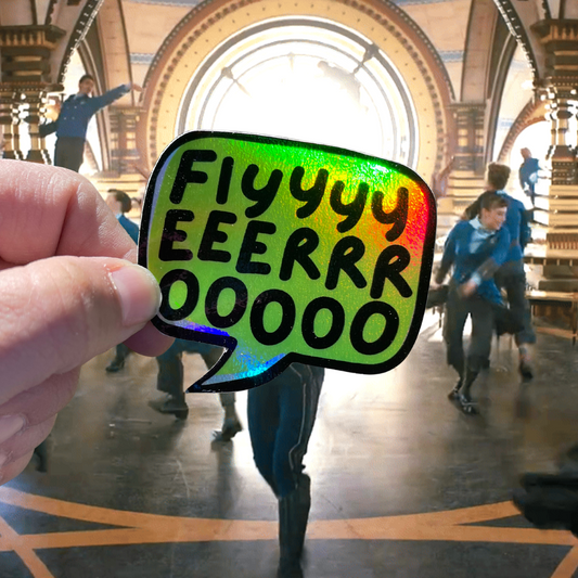 Wicked Musical Lyrics Holographic Sticker - Fiyero 3” Laptop Decal
