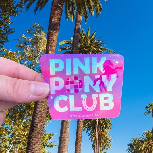 Pink Pony Club Holographic Sticker - Chappell Roan Inspired Vinyl Sticker 3.5”